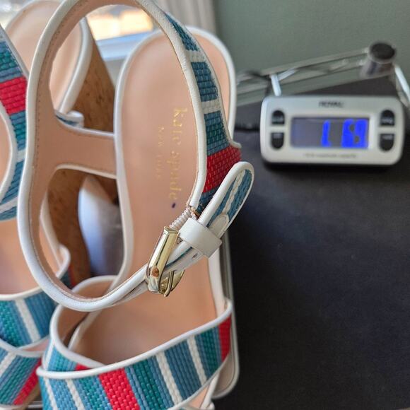 Kate Spade New York Grace Raffia Cork Platform Heels Womens Size 8 Sandal - Picture 15 of 15